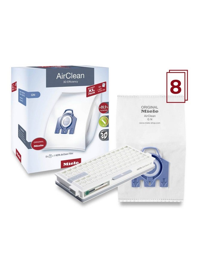 Miele Miele Original Allergy Pack for Miele Complete C2/C3, Classic C1, and S8/S5 Models, Includes 8 AirClean 3D Efficiency GN Vacuum Cleaner Bags and 1 SF-HA 50 HEPA AirClean Filter - 11214190  - Image 3