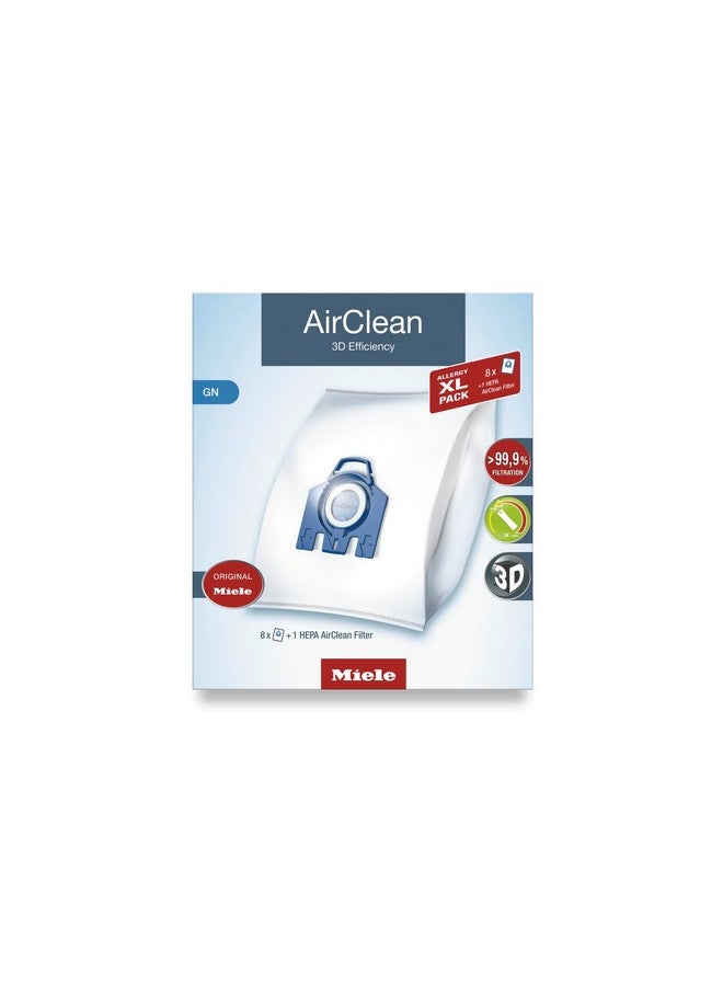 Miele Miele Original Allergy Pack for Miele Complete C2/C3, Classic C1, and S8/S5 Models, Includes 8 AirClean 3D Efficiency GN Vacuum Cleaner Bags and 1 SF-HA 50 HEPA AirClean Filter - 11214190  - Image 1