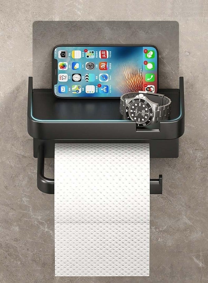 بيلسبيري حامل مناديل الحمام – حامل مناديل المرحاض المثبت على الحائط مع رف مفيد - Image 3