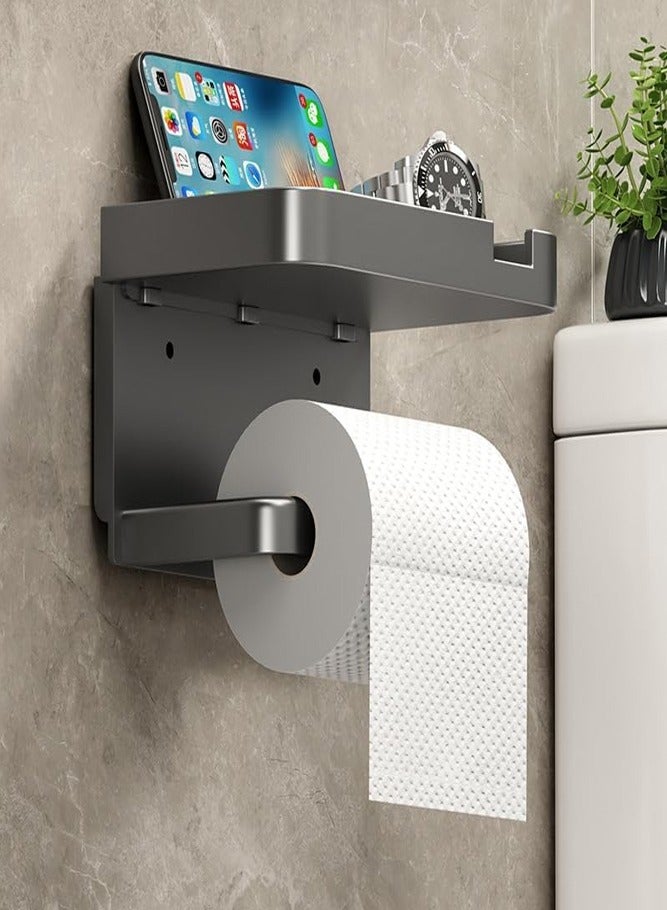 بيلسبيري حامل مناديل الحمام – حامل مناديل المرحاض المثبت على الحائط مع رف مفيد - Image 4
