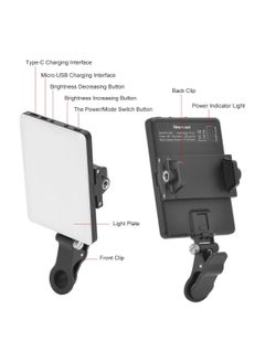 Cool Baby Style LED High-Power Rechargeable Clip-on Fill-light Video Light with Front and Rear Clips  Adjustable to 3 Lighting Modes  Suitable for Mobile Phones  IPad Laptops Suitable for Makeup Selfies Vlog and Vide  - Image 4