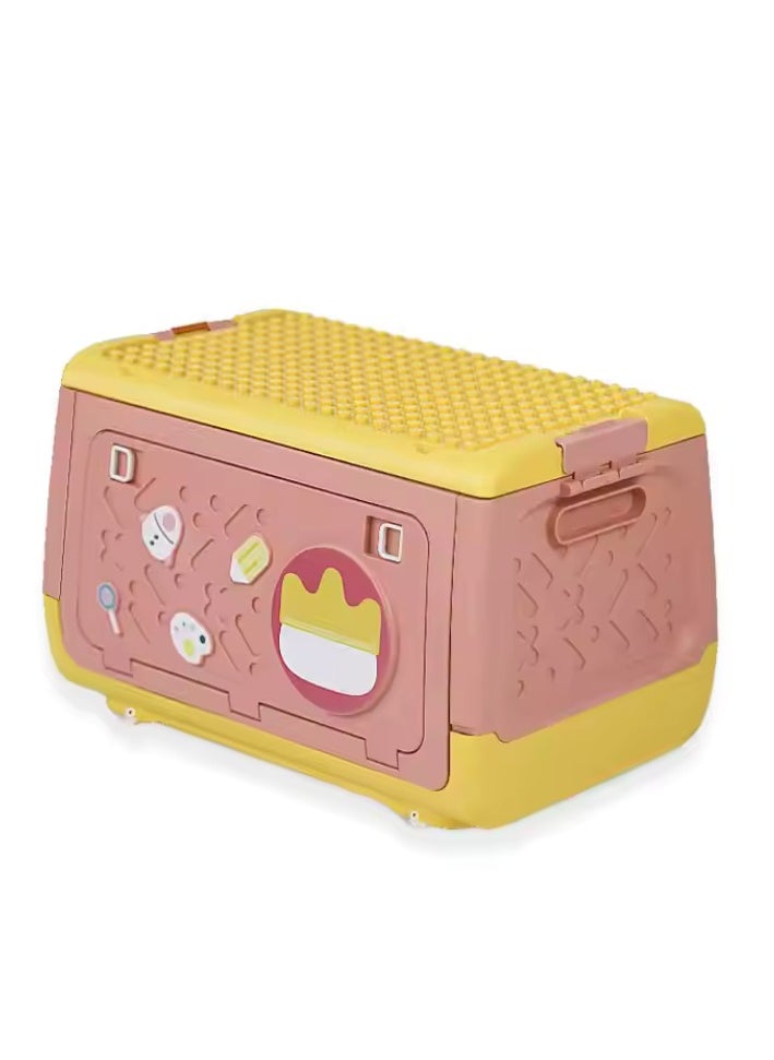 Manful Toy Storage Box with Wheels for Kids 20L, Multipurpose Portable Storage Case Container Cute for Games Book Puzzles Kids Bedroom Nursery Room  - Image 2