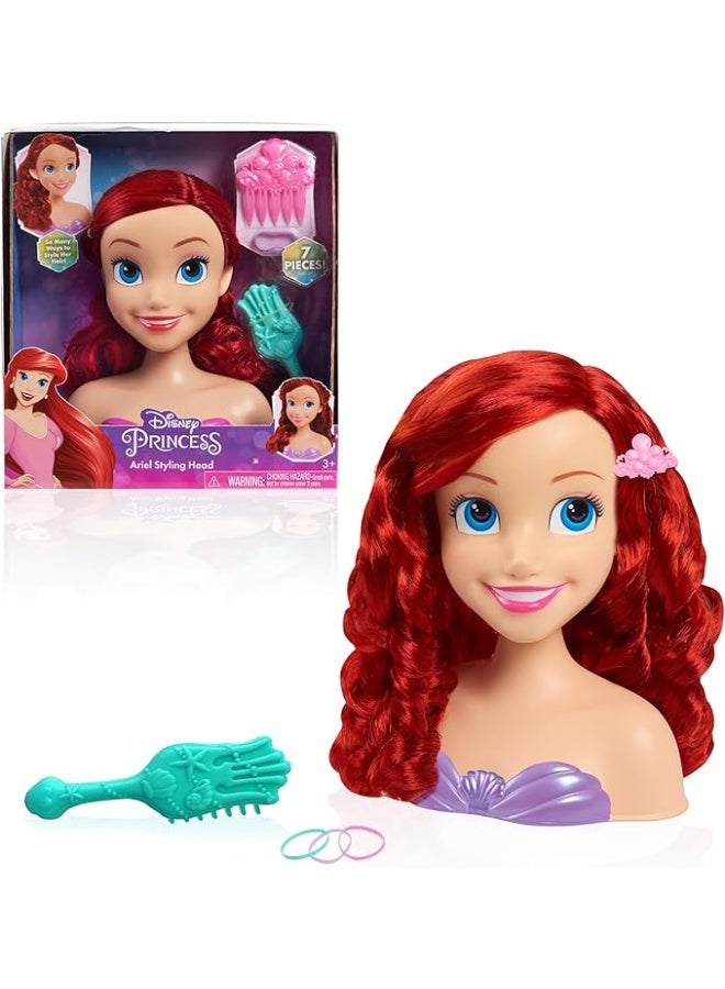 Disney Princess Styling Head – Ariel, 7-pieces, Pretend Play, Kids Toys for Ages 3 and Up by Just Play - [87046 - Image 1