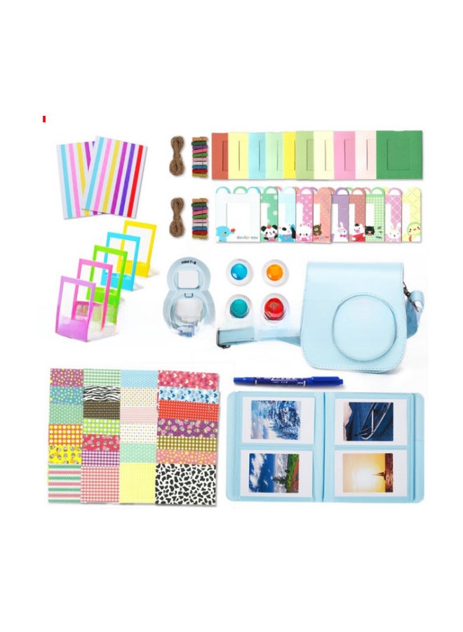 Generic POLARIDE Mini9/8 +/8 Retro Camera Bag Album Sticker Filter Photo Frame Accessories Set 12-in -1 Set-Color:Mint Green  - Image 2