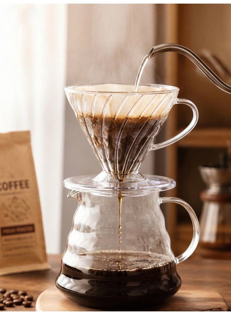 Vonqu V02 V60 Pour Over Coffee Dripper, Clear BPA‑Free AS Resin Hand Coffee Filter Dripper with Handle Base, Heat Resistant for 100℃ Boiling Water for Home Office Camping Cafe and Coffee Corner - Image 5