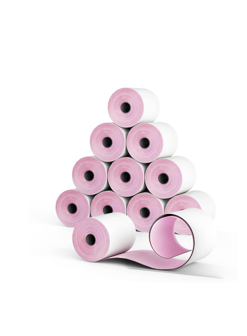 Terabyte 76 x 76mm, 2ply Premium Paper Till EPOS Kitchen Printer Receipt Rolls - Carbonless - (Box of 10 Rolls) - 2 PLY  - Image 1