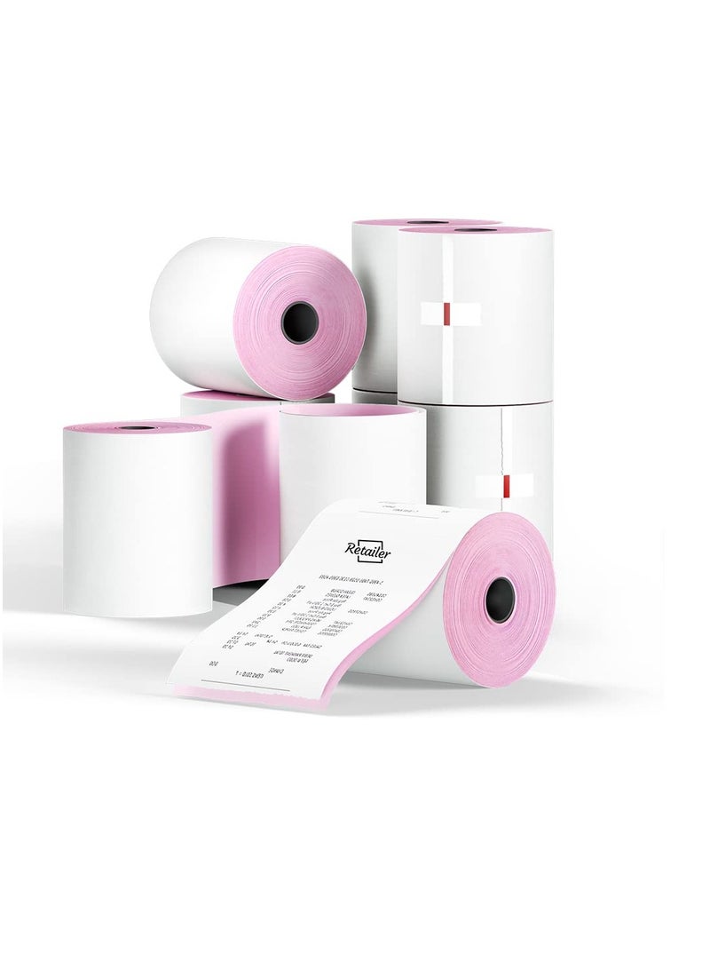 Terabyte 76 x 76mm, 2ply Premium Paper Till EPOS Kitchen Printer Receipt Rolls - Carbonless - (Box of 10 Rolls) - 2 PLY  - Image 2