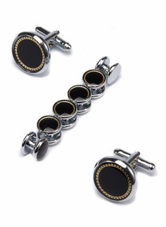 1+3/Cufflinks+Tuxedo Studs-Black Gold