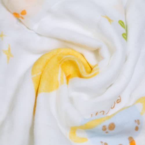 FOOK FISH Muslin Burp Cloths Cotton Burping Cloth 20'‘ X 10’' Pack of 10, Baby Spit Up Cloths for Newborn, Absorbent, Soft, Breathable Large, Premium 6-layer Construction, Unisex, for Boys Girls(Cute) - Image 4