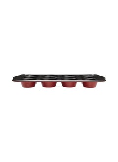 Prestige Prestige New Disney Bake with Mickey Mouse Muffin Trays For Baking 12 Cup - Non Stick Muffin Tin, Carbon Steel Bakeware, Red & Black  - Image 1