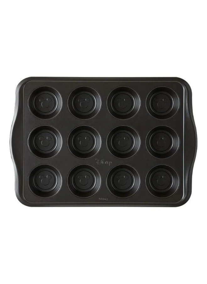 برستيج Prestige New Disney Bake with Mickey Mouse Muffin Trays For Baking 12 Cup - Non Stick Muffin Tin, Carbon Steel Bakeware, Red & Black