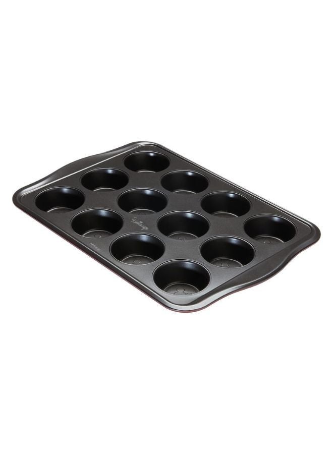 Prestige New Disney Bake with Mickey Mouse Muffin Trays For Baking 12 Cup - Non Stick Muffin Tin, Carbon Steel Bakeware, Red & Black - Image 3