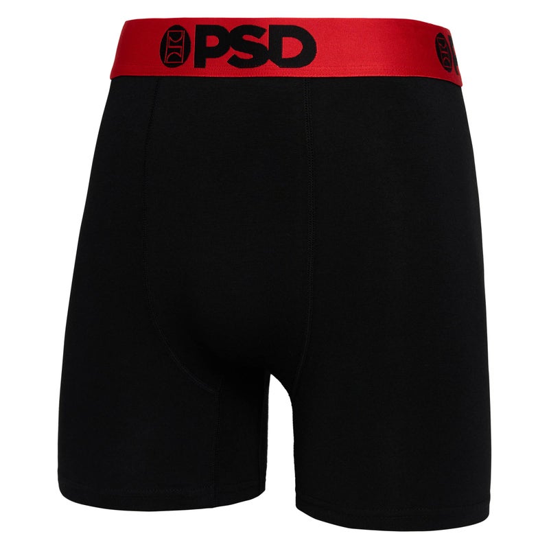 PSD Underwear Men's Flame Cotton Solid Mid Length Boxer Brief 3 Pack, Multi, M - Image 3