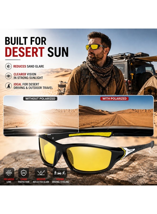 Polarized Sports Sunglasses for Men, UV400 Anti-Glare Eyewear for Fishing, Cycling, Driving, Hiking, Outdoor Activities — Lightweight TR90 Frame - Image 5