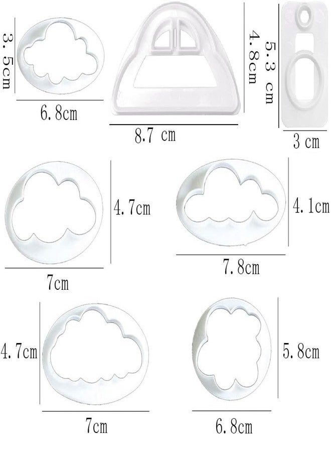 SUNKOOL Cloud Cookie Cutter,Fluffy Cloud Fondant Cutter Car Cookie Cutters Cake Mold Sugar Craft Mold Cake Decorating Tools 7pcs - Image 2