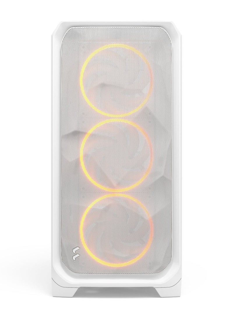 Fractal Design Meshify 3 XL RGB White TG Clear Tint  Full Tower ATX Case, Tempered Glass Side Panel, White Steel Frame, 3x 140mm RGB Fans Included, USB-C 20Gbps, Tool-Free Panels, Cable Management, Ambient RGB Lighting with Adjust Pro Fan & RGB Hub, White | FD-C-MES3X-06 - Image 2