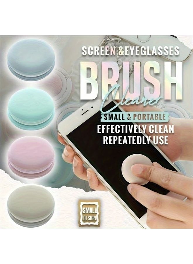 Blue Portable Microfiber Screen Eyeglass Cleaning Cloth with Keychain 1pc - Image 2