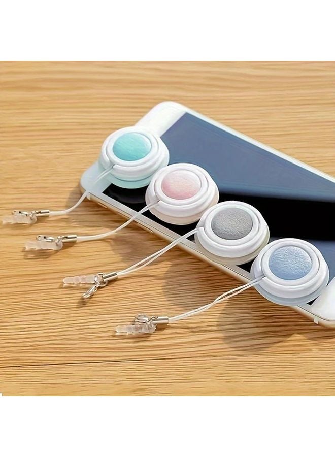 Blue Portable Microfiber Screen Eyeglass Cleaning Cloth with Keychain 1pc - Image 3