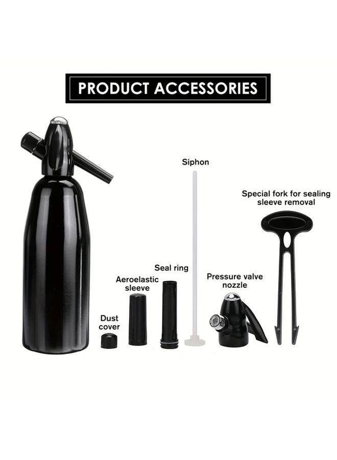 دليل آلة صنع الصودا المحمولة السوداء اليدوية آلة كربنة تعمل باليد لا تحتاج إلى كهرباء - Image 5