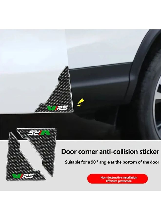 2pcs Universal Car Door Corner Protectors Black Red Anti Slip Rubber Bumpers - Image 1