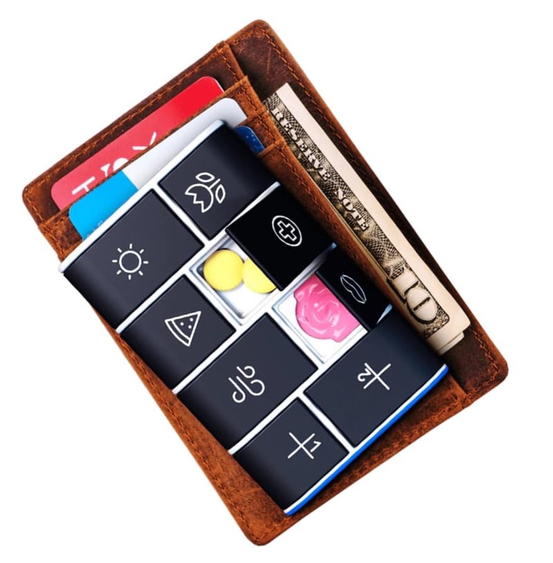 Mote Wallet Credit Card Size Pillbox Carry Medications, Pills 7 Day Weekly Organizer Pill case, Mini, Small Holder, Tiny, Travel, mote, Medicine(Mini Moonpie) - Image 2