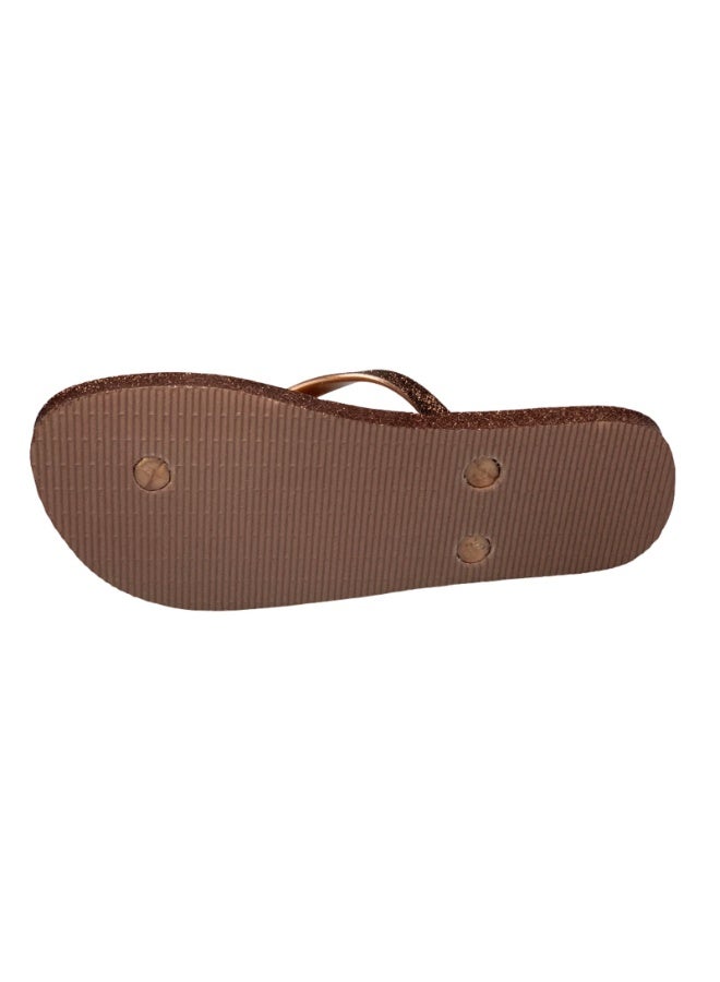 Influence Germany Women's Glitter Strap Flip-Flops – Brown - Image 5