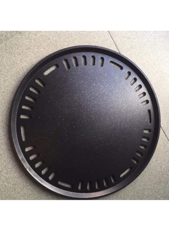 Korean-style Stainless Steel Barbecue Tray Maifan Stone Coated Non-stick Baking Tray Round Charcoal Grilled Barbecue Grill Grate For Commercial Use In Barbecue Shops-Specifications:330 Universal Flat Plate 920g - Image 1