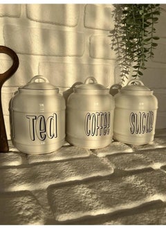 Devigo Porcelain Tea/Coffee/Sugar Jar Set 1400 ml 3-piece  - Image 1