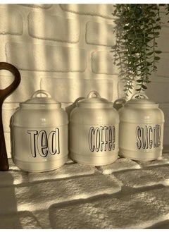 Devigo Porcelain Tea/Coffee/Sugar Jar Set 1400 ml 3-piece  - Image 4