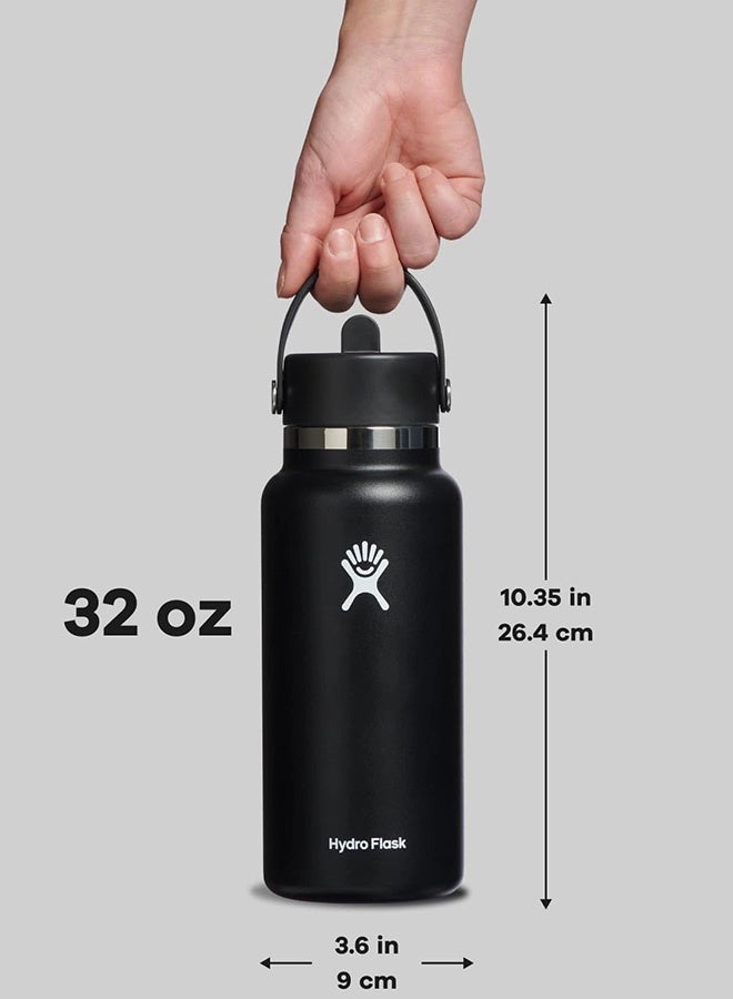 Hydro Flask 32 Oz Wide Flex Straw Cap Bottle - Insulated Stainless Steel - Wide Straw Lid, Non Spill, Leakproof, BPA-Free, Non-Toxic - Image 2