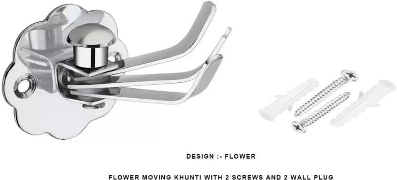 NEXON HADWARE Nexon Hardware Flower Design Stainless Steel 3in1 Movable Hook Flexible 3Pin Bathroom Hooks Cloth Hanger Wall Hook Door Robe Hooks for Hanging Keys Clothes Towel 8 - Image 3