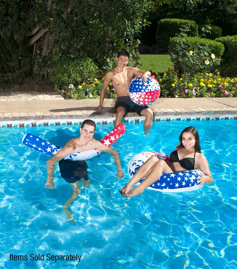 Poolmaster طوف سباحة قابل للنفخ بتصميم نجوم العلم الأمريكي من بولماستر، 36 بوصة - Image 3