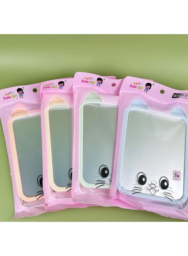 Mini Mirror, Cute Cartoon Desktop Single Sided Vertical Mirror with Stylish Shape, Unique Colors and Design to Hold Items (Multi Color) (1, Rectangular) - Image 1