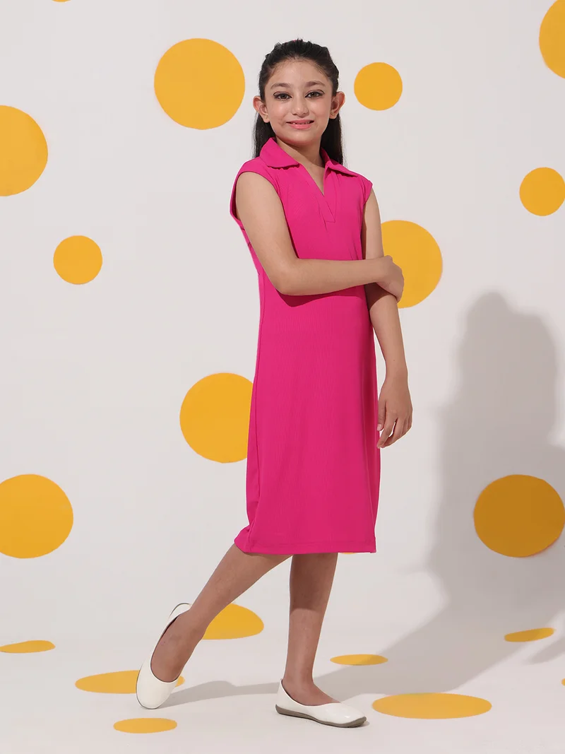 Cherry & Jerry Cherry & Jerry Magenta Ribbed Sleeveless Bodycon Dress