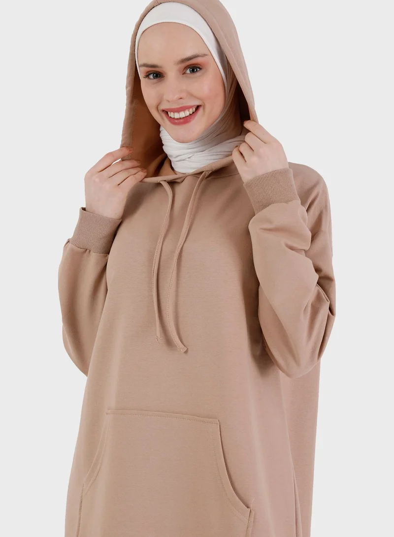 Refka by modanisa Pocket Detail Hooded Dress