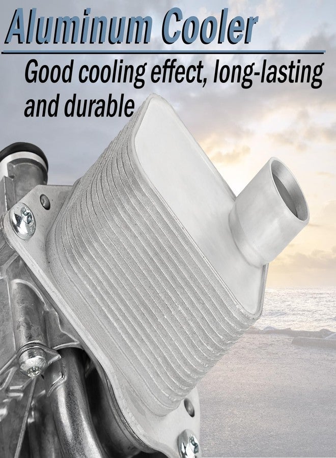 مجموعة محول مبرد زيت المحرك وفلتر الزيت من الألومنيوم من Qagea مع حشيات 918-428 55566784، مناسبة لسيارات شيفروليه كروز 2011-2015، كروز ليميتد 2016، سونيك 2012-2020، تراكس 2015-2021، وبويك إنكور 1.4 لتر 2013-2021 - Image 4