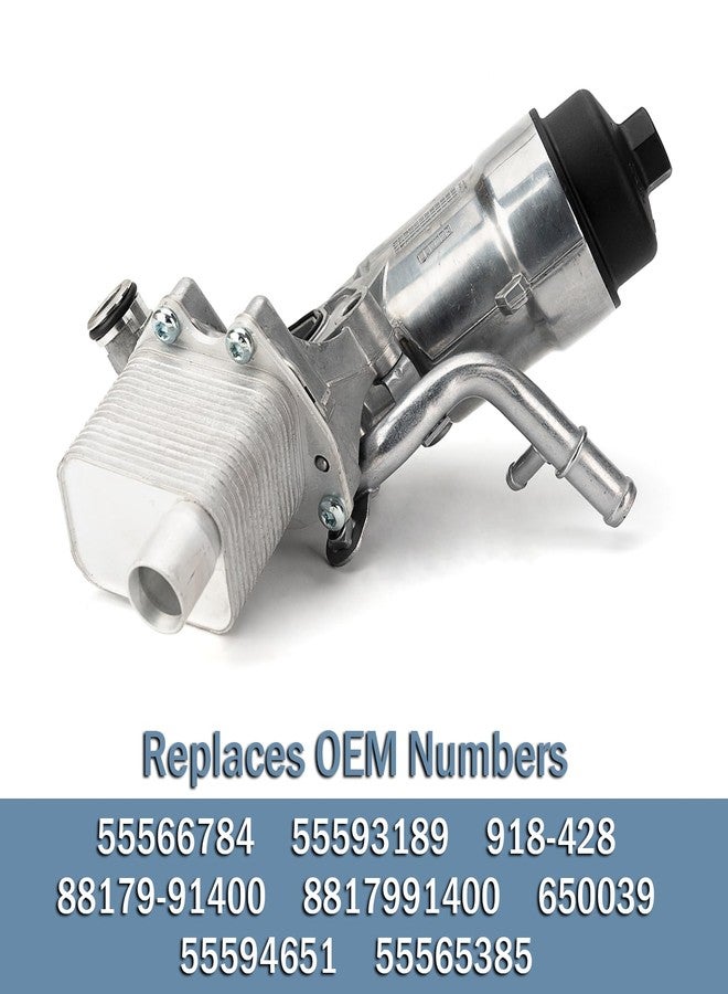 مجموعة محول مبرد زيت المحرك وفلتر الزيت من الألومنيوم من Qagea مع حشيات 918-428 55566784، مناسبة لسيارات شيفروليه كروز 2011-2015، كروز ليميتد 2016، سونيك 2012-2020، تراكس 2015-2021، وبويك إنكور 1.4 لتر 2013-2021 - Image 3