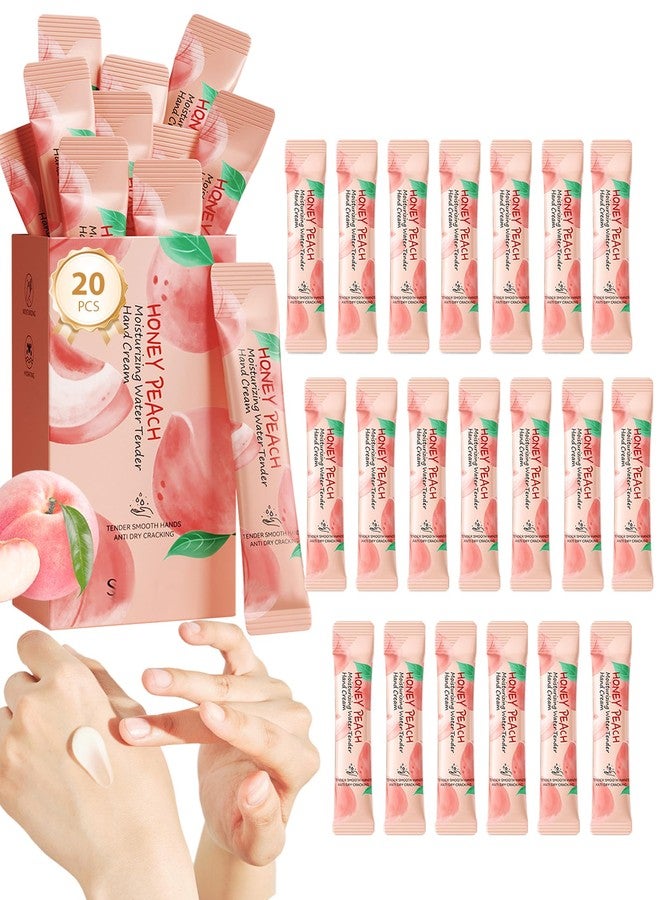DuaTana 20 Pcs Hand Cream Gift Set,Bulk Mini Hand Lotion Travel Size Moisturizing Hand Cream for Women Dry Cracked Hands Skin Care,Wedding Bridal Shower Birthday Christmas Party Favors Gifts Kit -Peach - Image 1