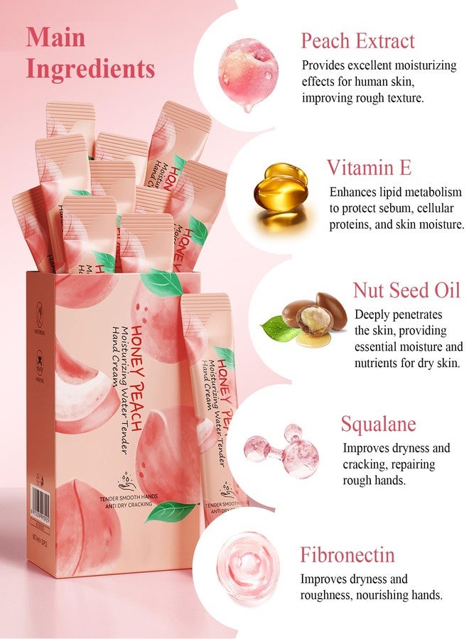 DuaTana 20 Pcs Hand Cream Gift Set,Bulk Mini Hand Lotion Travel Size Moisturizing Hand Cream for Women Dry Cracked Hands Skin Care,Wedding Bridal Shower Birthday Christmas Party Favors Gifts Kit -Peach - Image 4