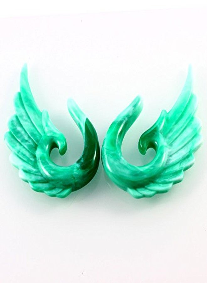IPINK-Mixed Colors Acrylic Spiral Taper Plug Gauge Ear Stretching Kit, Vintage Angel Wings 3 Pairs (3 Pairs of 0G(8mm)) - Image 5