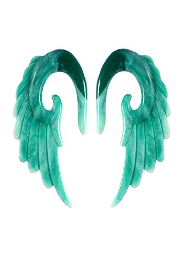 IPINK-Mixed Colors Acrylic Spiral Taper Plug Gauge Ear Stretching Kit, Vintage Angel Wings 3 Pairs (3 Pairs of 0G(8mm)) - Image 3