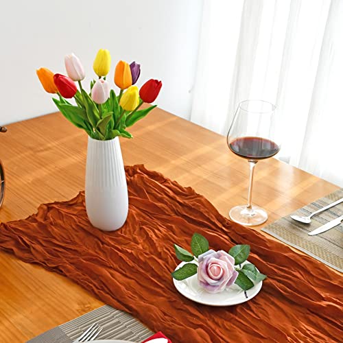 Mandy's Artificial Tulips 28 Stems Multicolor PU Faux Flowers for Wedding Home Decor 13.5 Inch - Image 3
