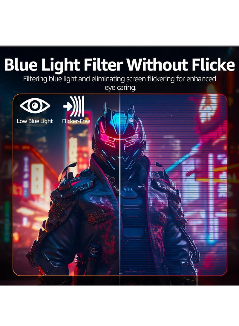 فلاشهوك شاشة كمبيوتر منحنية مقاس 27 بوصة، 180 هرتز، QHD 1440p، HDR، 99% sRGB، 2800R، متوافقة مع VESA، للكمبيوتر اللوحي/الكمبيوتر المكتبي/PS4، حواف ضيقة على ثلاثة جوانب، فلتر للضوء الأزرق، 2 منفذ HDMI، 2 منفذ DP ومنفذ صوت - أبيض  - Image 3