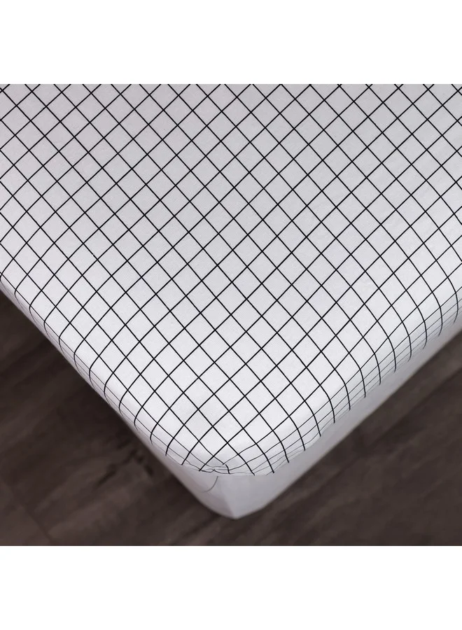 Home Box Malta Stripe Printed Cotton Twin Flat Sheet 260 x 170 cm