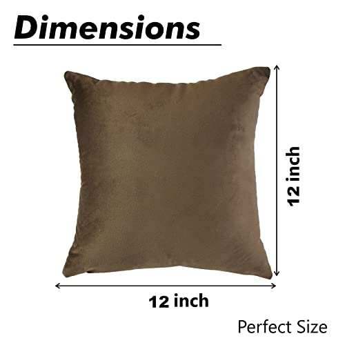 Yellow Weaves Soft Velvet Fabric 250 TC Cushion Cover 12 X 12 Inches, Set Of 5, (Multicolour) - Image 4