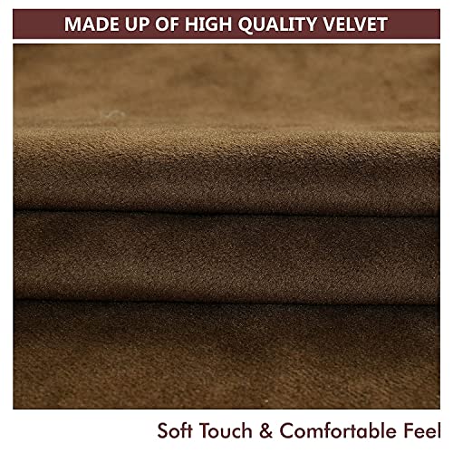 Yellow Weaves Soft Velvet Fabric 250 TC Cushion Cover 12 X 12 Inches, Set Of 5, (Multicolour) - Image 3