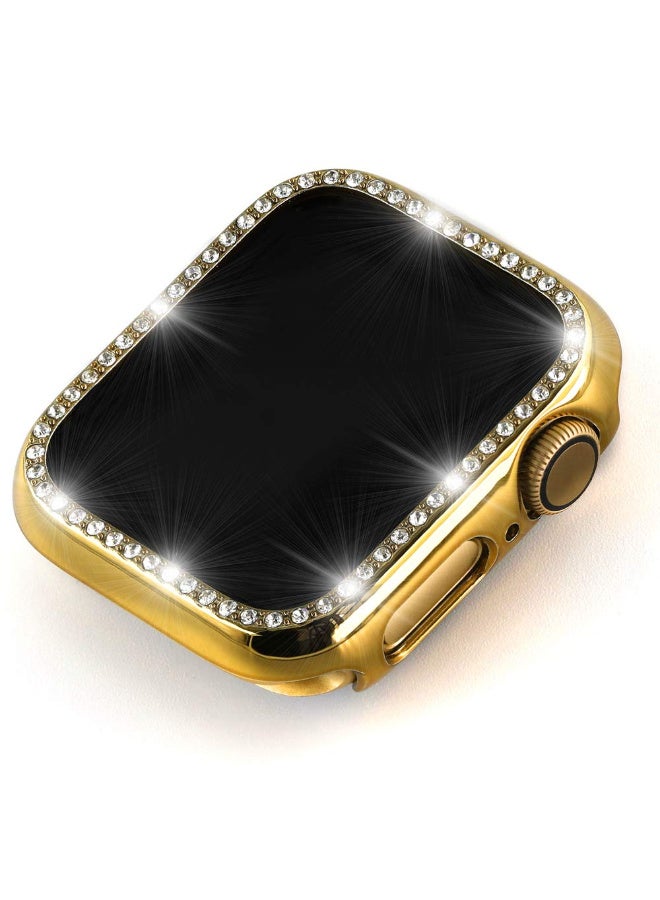 Glossy Shockproof Watch Case Compatible with Apple Watch 49mm Protective Polycarbonate Plastic Body Clear in Gold - Image 1