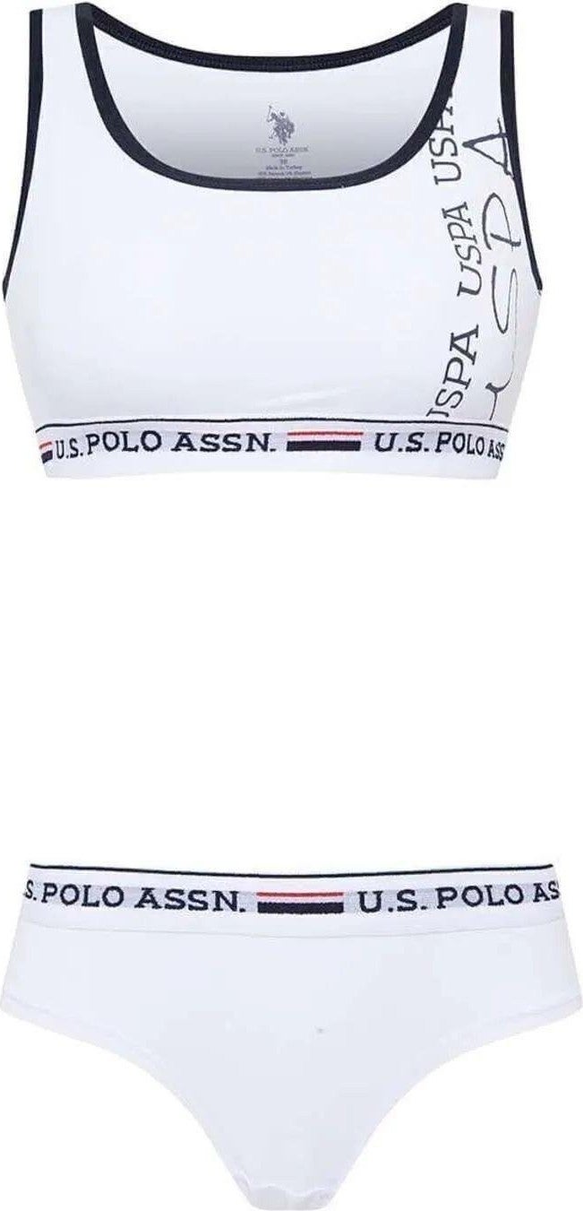 U.S. Polo Assn. 66255 Women's White Bustier Shorts Set - Image 2