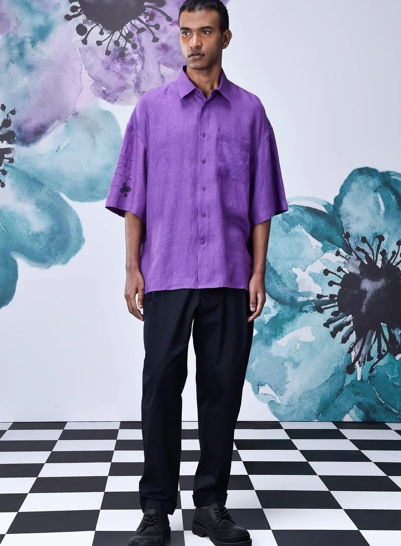 Genes Lecoanet Hemant Lavender Graffiti Oversized Shirt