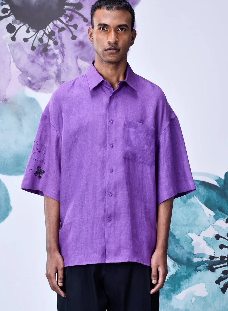 Genes Lecoanet Hemant Lavender Graffiti Oversized Shirt